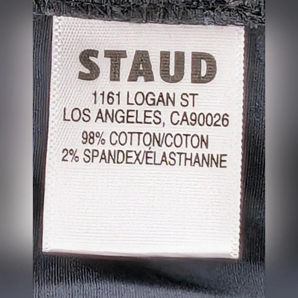STAUD Mini Sea Skirt Black Tiered Cotton Poplin - Picture 7 of 7